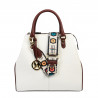 Damentasche Handtasche 002g Beige Latte+Braun