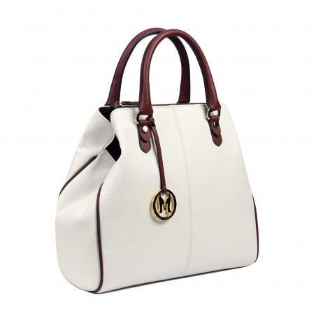 Damentasche Handtasche 002g Beige Latte+Braun