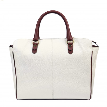 Damentasche Handtasche 002g Beige Latte+Braun