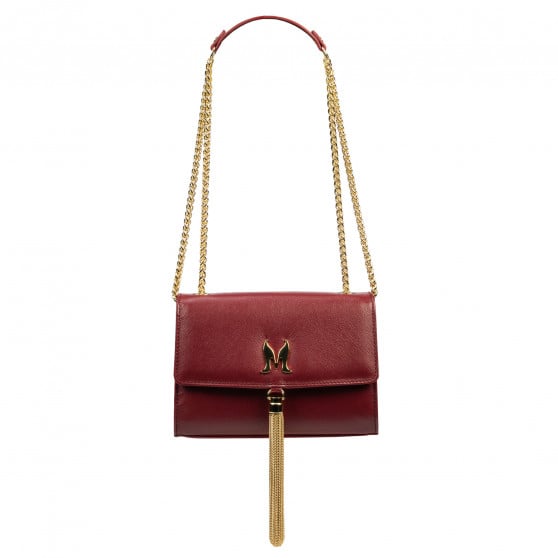 Damentasche Schultertasche 009g rot Safiano