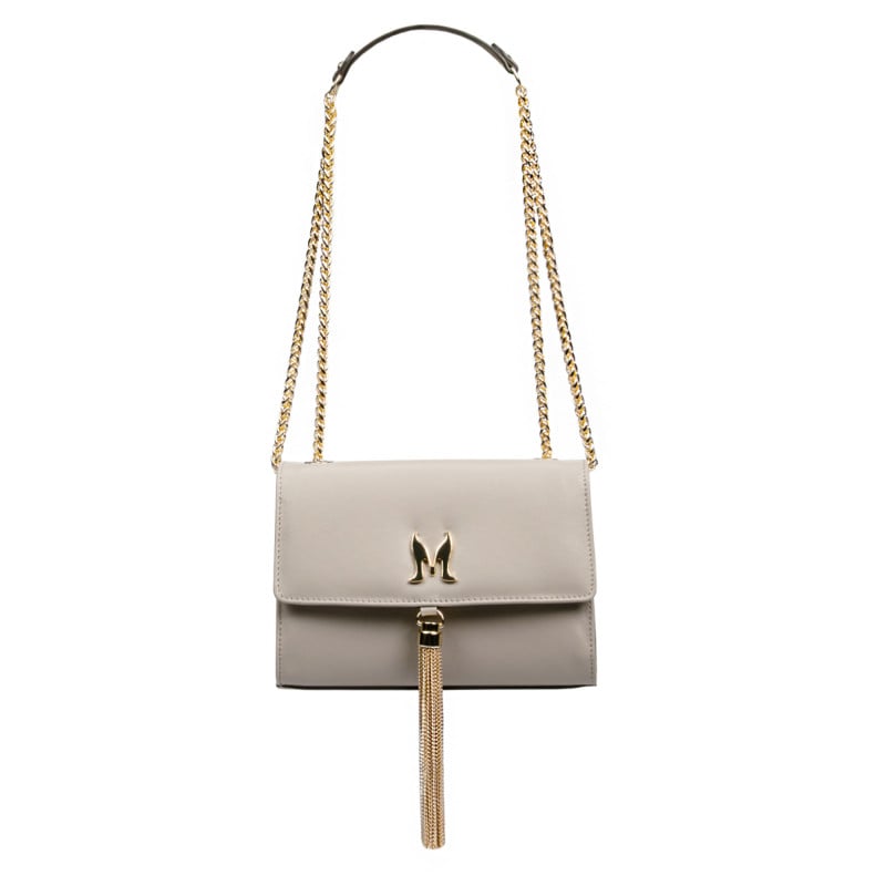 Damen-Umhängetasche 009g Beige Safiano