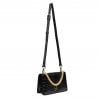 Damentasche Schultertasche 010g Kroko Lack Schwarz