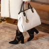 Damentasche Handtasche 002g weiß+schwarz lifestyle