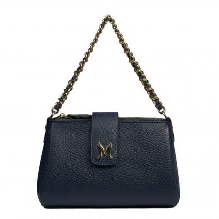 Damen-Schultertasche 003g Blau Elefant