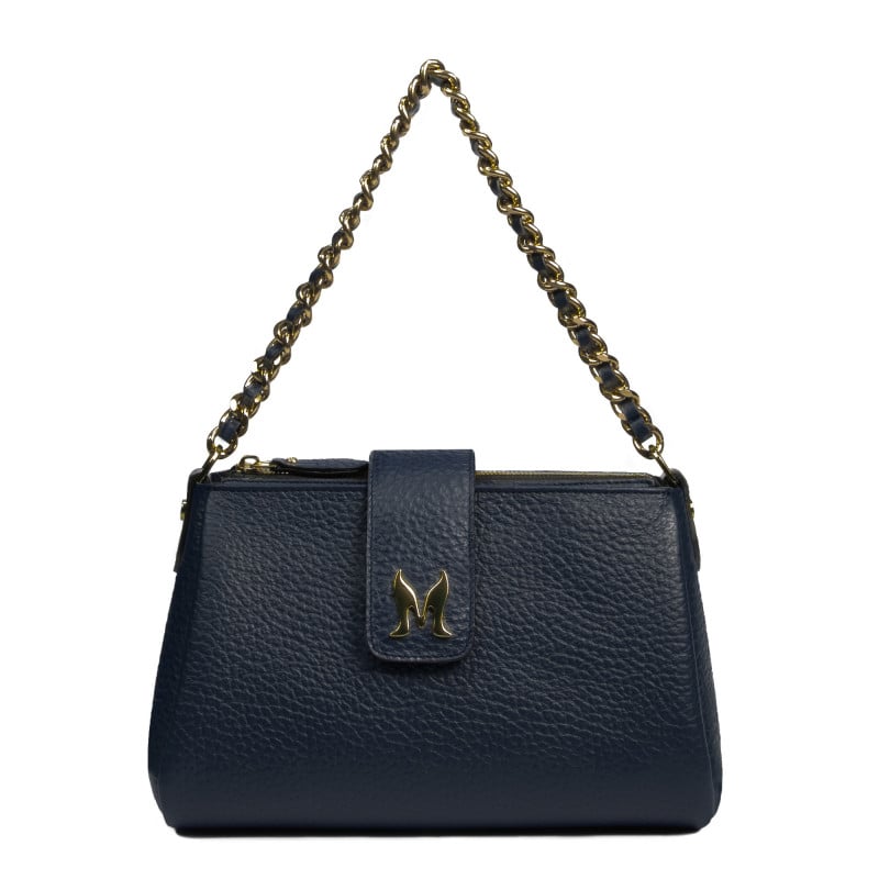 Damen-Schultertasche 003g Blau Elefant