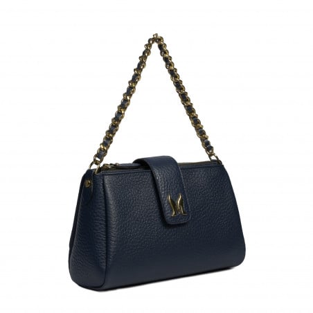 Damen-Schultertasche 003g Blau Elefant
