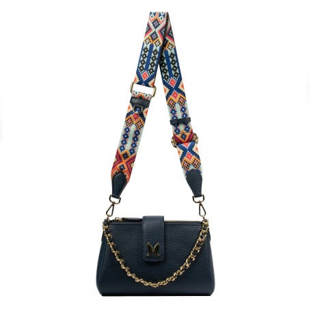 Damen-Schultertasche 003g Blau Elefant