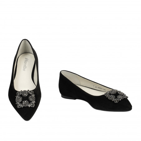 Damen Ballerinas 1301 schwarz Antilope
