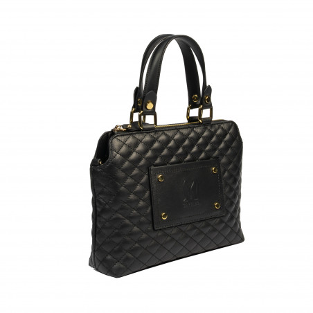 Schwarze Damen-Schultertasche 019g