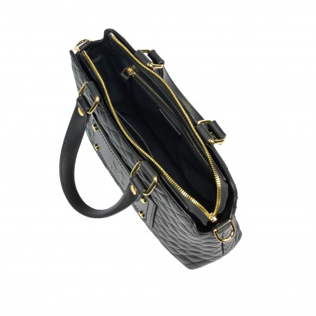 Schwarze Damen-Schultertasche 019g