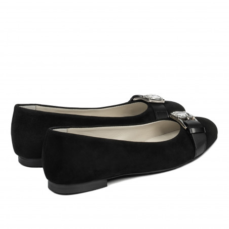 Damen-Ballerinas 1303 schwarz Antilope