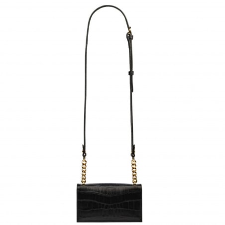 Damentasche Schultertasche 020g Croco Schwarz
