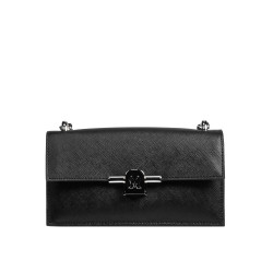 Damentasche Schultertasche 020g 01 schwarz Safiano