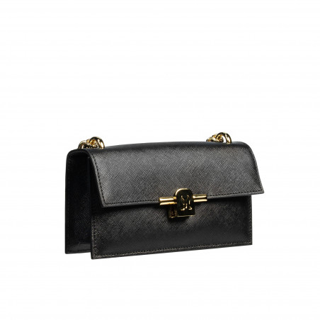 Damentasche Schultertasche 020g schwarz Saffiano