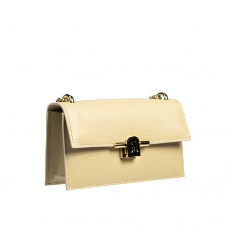 Damen-Umhängetasche 020g Cappuccino Saffiano