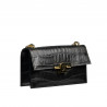 Damentasche Schultertasche 020g Croco Schwarz