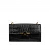 Damentasche Schultertasche 020g Croco Schwarz