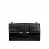 Damentasche Schultertasche 020g 01 Kroko Schwarz