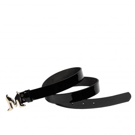 Damen Gürtel 41m Lack schwarz