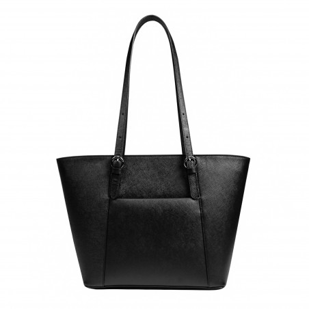 Damentasche Schultertasche 021g 01 schwarz Saffiano