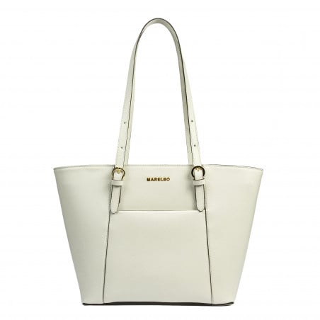 Damentasche Schultertasche 021g beige Saffiano