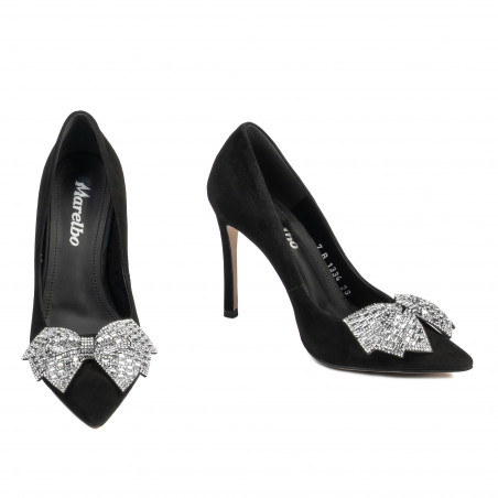 Elegante Damenschuhe 1334 in schwarzem Antilopenleder
