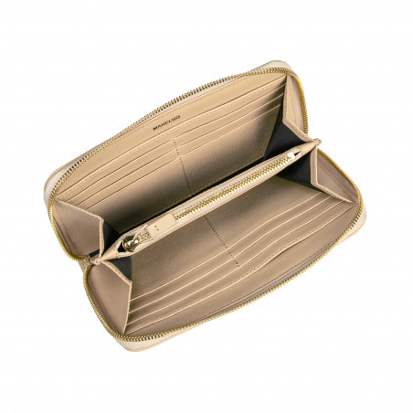 Damen-Geldbörse 200g beige Saffiano