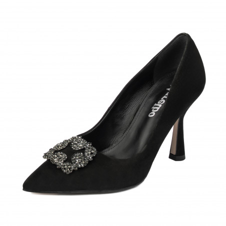 Elegante Damenschuhe 1312 schwarz Antilope