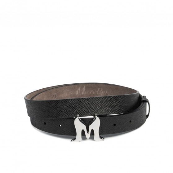 Damen Gürtel 41m schwarz Saffiano