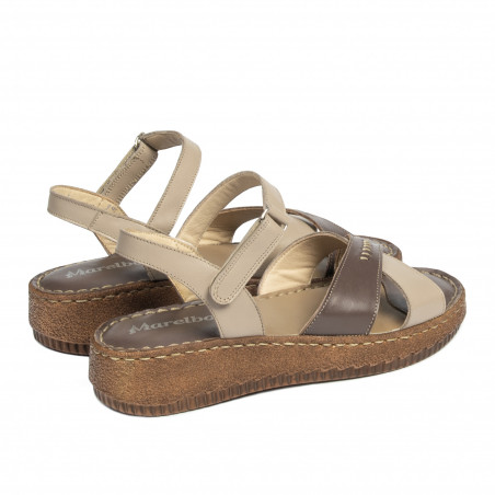 Damensandalen 5102 Sand kombiniert