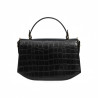 Damentasche Handtasche 023g Kroko Schwarz