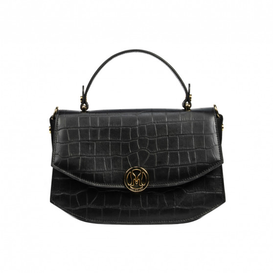 Damentasche Handtasche 023g Kroko Schwarz Damentasche Handtasche 023g Kroko Schwarz