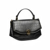 Damentasche Handtasche 023g Kroko Schwarz