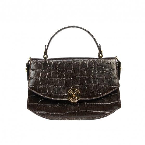 Damenhandtasche 023g Croco Dunkelbraun Damenhandtasche 023g Croco Dunkelbraun
