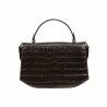 Damenhandtasche 023g Croco Dunkelbraun