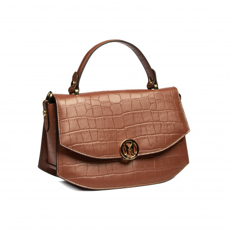 Damentasche Handtasche 023g Croco Camel