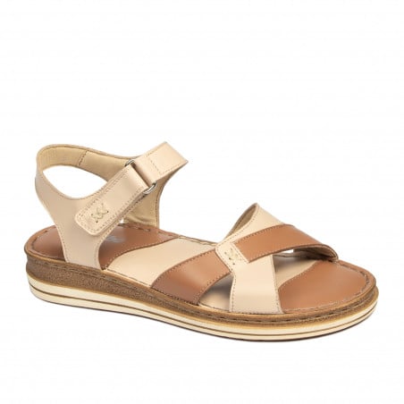 Damensandalen 5103 puderfarben kombiniert