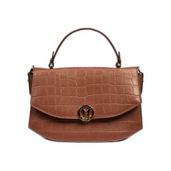 Damentasche Handtasche 023g Croco Camel