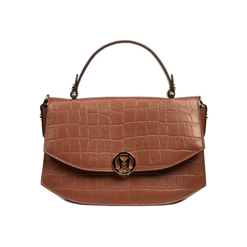 Damentasche Handtasche 023g Croco Camel