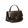 Damenhandtasche 023g Croco Dunkelbraun