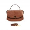 Damentasche Handtasche 023g Croco Camel