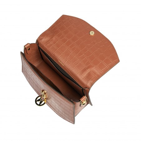 Damentasche Handtasche 023g Croco Camel