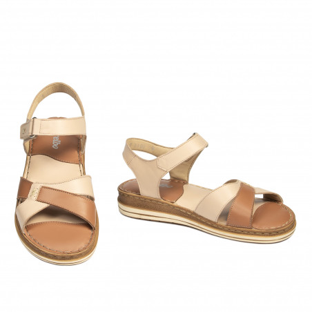 Damensandalen 5103 puderfarben kombiniert