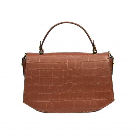 Damentasche Handtasche 023g Croco Camel