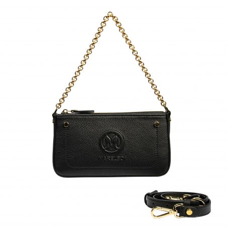 Schultertasche Damen 024g biz schwarz