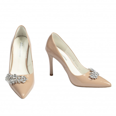 Elegante Damenschuhe 1300 Lackkamel