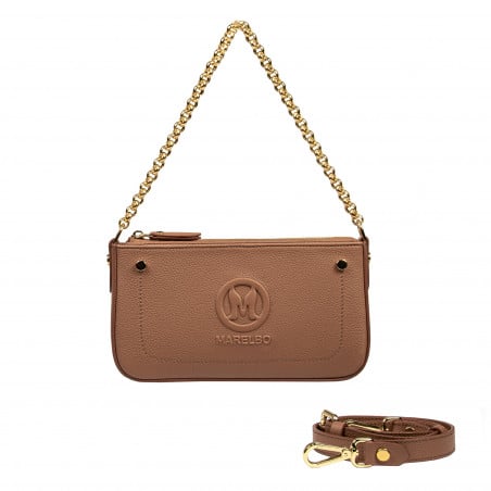 Damen Umhängetasche 024g Biz Braun Cognac