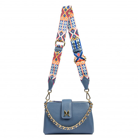 Damen Schultertasche 003g Blau