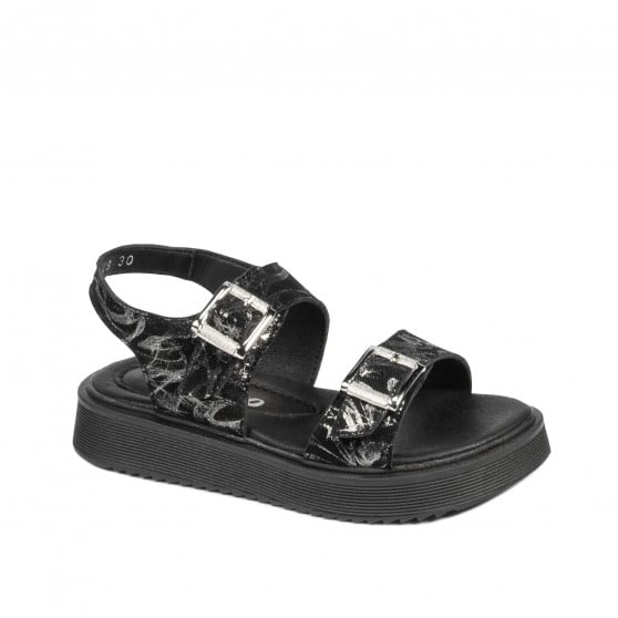 Kindersandalen 529 schwarz+silber Kindersandalen 529 schwarz+silber