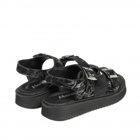 Kindersandalen 529 schwarz+silber